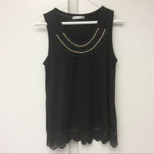 Black beaded Tank Top